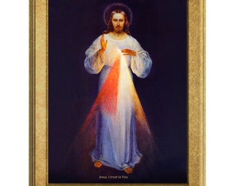 JÉSUS-CHRIST MISÉRICORDIEUX Vilnius, oryginal, peinture de miséricorde divine, toile, peinture de jésus, j’ai confiance en toi, art de jésus, toile de jésus, religieux