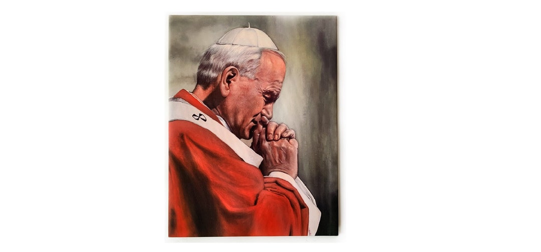 Picture of the Holy Father, Pope John Paul II on the Canvas, Holy ...