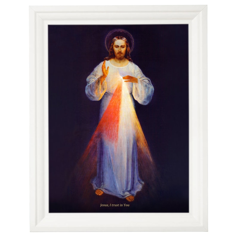 Vilnius Immagine del Signore Gesù Gesù, confido in te, primo, originale della chiesa di Vilnius, in cornice dorata, senza cornice, grande immagine 5