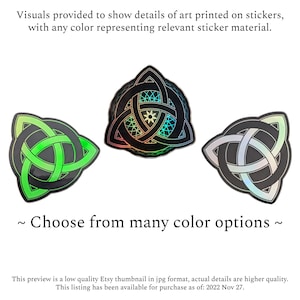Tough Stickers: &quot;Triquetra Circle Knot&quot; [Full Color Spectrum Options] [Celtic Eye of Crom Cruach] [2&quot; overall size] [Shiny Iridescent]