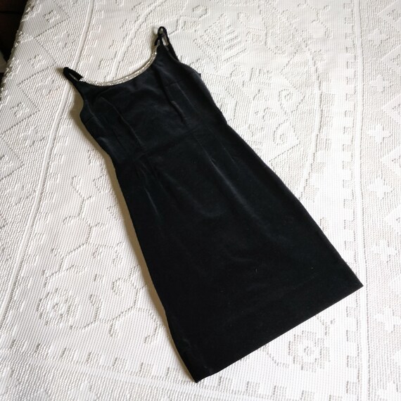 Vintage 1950s Black Velvet Wiggle Dress Mindy Ross Velvet 