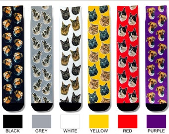 Personalized face socks, Dog Face socks, Cat face socks, Pet Face socks, Custom Face socks,  Soft socks with best print quality