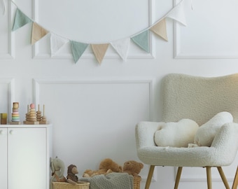 Fabric Banner Kids Room, Flags Baby Room, Banner Flags Nursery, cloth triangle banners, cloth triangle banners, bunting banner girls room,
