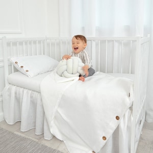 Toddler Linen Bedding, Baby duvet cover, Baby Crib Duvet cover, Boy and girl linen nursery bedding for babies, toddlers kids