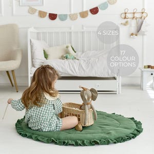 Grüne Spielmatte, Baby-Spielmatte, Babyteppich, Runde Babymatte, Kinderzimmer-Bodenmatte, Säuglingsaktivitätsmatte, Spielmatte für Neugeborene