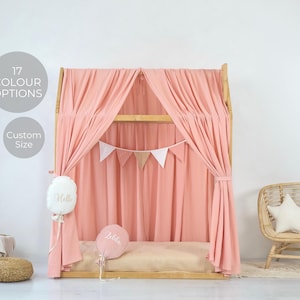 curtains bed canopy, Customized Montessori Bed Canopy, Montessori Bed Curtains, House Bed Curtains, Crib Canopy for Bed Frame