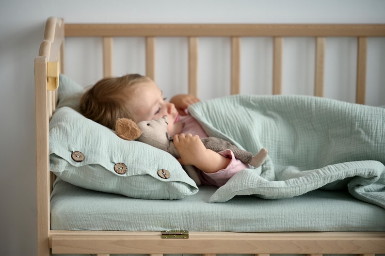Muslin Sheets for Stokke Sleepi Cribs - Organic Muslin Cotton Fitted Sheets - Custom Size Sheets - Mini Crib Sheets - Full Crib Sheets image 5