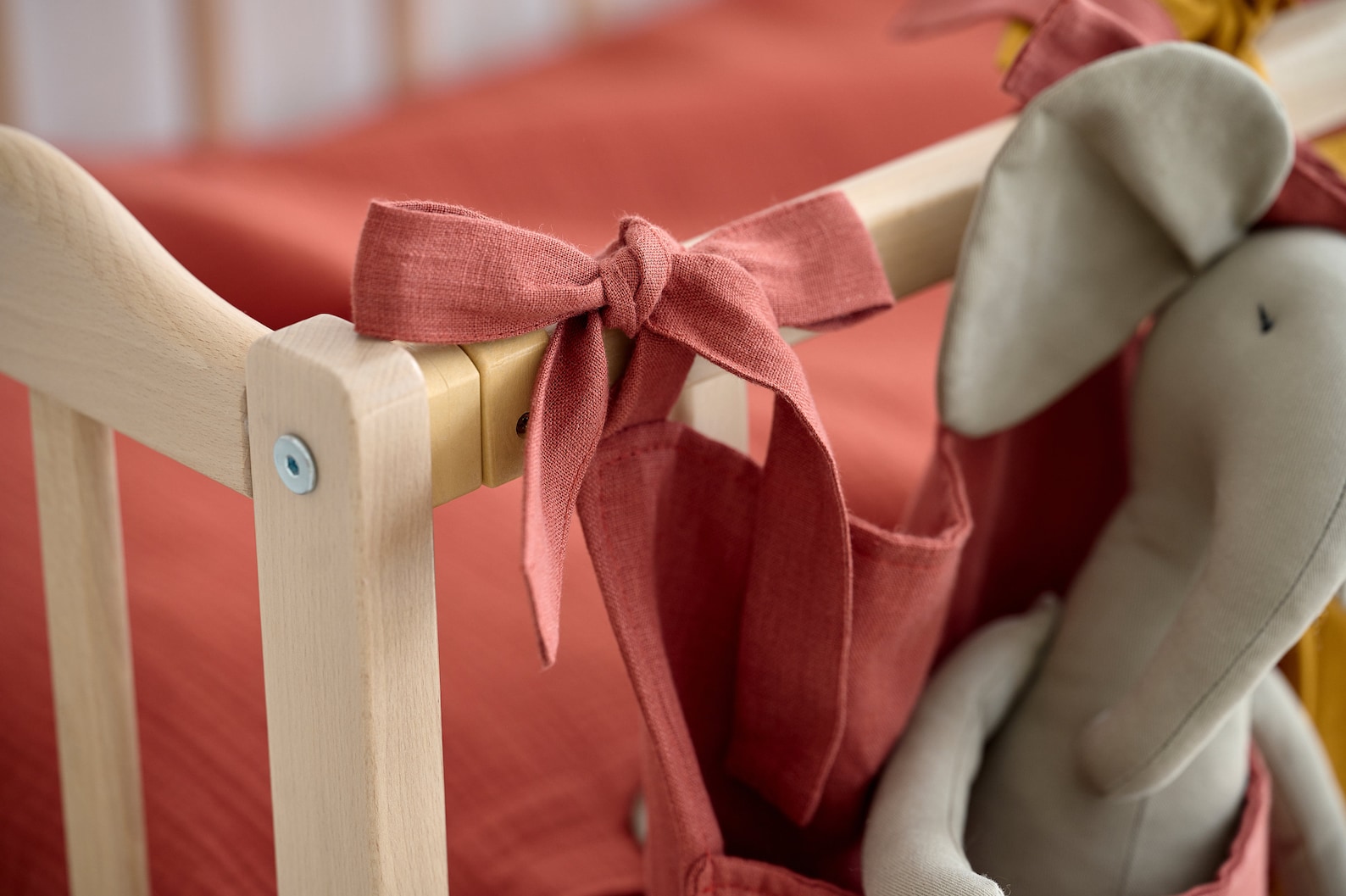 Natural Linen Crib Organizer Baby Cot Pocket Organizer - Etsy