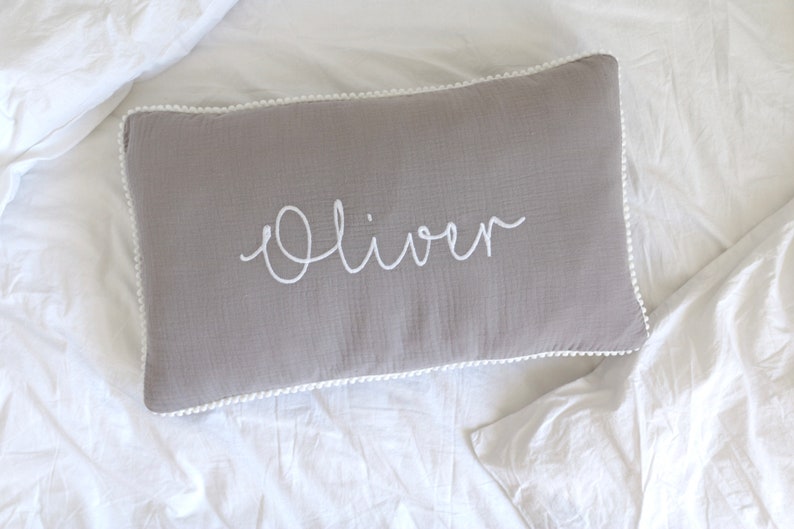 Custom Name Pillowcase Embroidered Pillowcase Baby Name Etsy