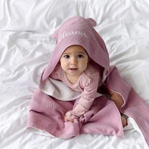 hooded baby towel for girl, Personalized Baby Hooded Towel, Baby Towel with Name, Baby Personalized Gift, Monogrammed Hooded Baby Towel image 1