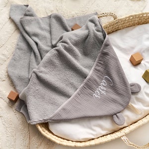 Monogrammed Hooded Baby Towel, Hooded Baby Towel With Ears, Personalized Hooded Baby Towel, Baby Gift, Baby Bath Towel Toddler Hooded Towel image 9