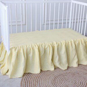 Yellow Crib Bed Skirt, Cot Bed Skirt, Ruffled Crib Skirt, Crib Skirt ...