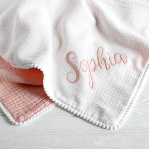 Stroller blanket, baby blanket personalised, baby blanket with name, baby soft blanket, Stroller blanket personalised, baby muslin blanket image 7