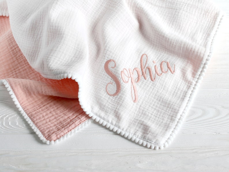 Stroller blanket, baby blanket personalised, baby blanket with name, baby soft blanket, Stroller blanket personalised, baby muslin blanket image 7