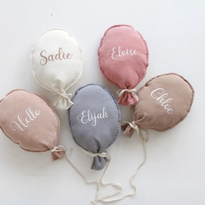 Baby Announcement Balloons, Baby gift, Wall Balloon, Linen Cushion, Personalised Balloon, Nursery Decor, Baby Shower Gift, Wall Decor