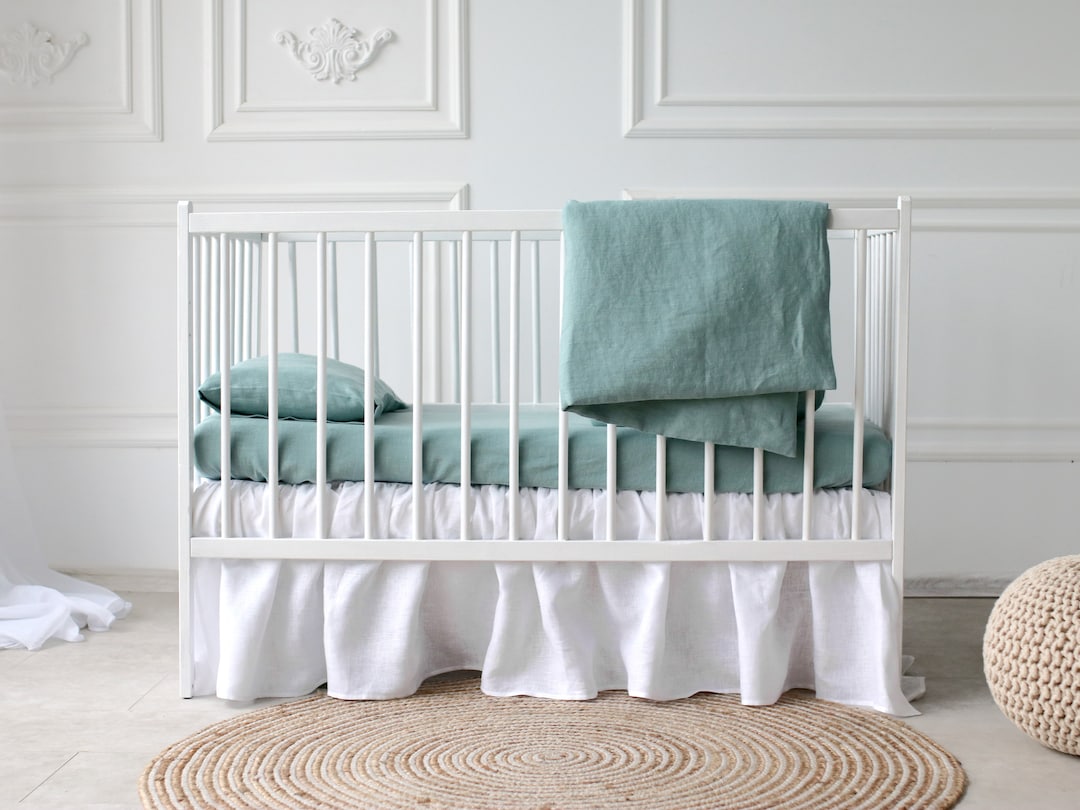 Baby Duvet Cover, Baby Crib Duvet Cover, Boy and Girl Linen Nursery Bedding for Babies, Toddlers