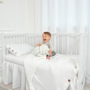 Toddler Linen Bedding, Baby duvet cover, Baby Crib Duvet cover, Boy and girl linen nursery bedding for babies, toddlers kids