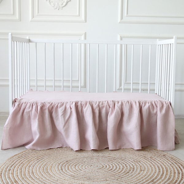 cot bed skirt, Girl Crib Bed Skirt, Ruffled Crib Skirt, Crib Skirt for Baby Bed, Crib Skirt for Nursery Room Decor, cot bedding