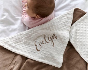 Personalised Bow Baby Blanket, Newborn Gift, Baby warm blanket, personalized swaddle blanket, Cuddly baby blanket, Blanket for Stroller,