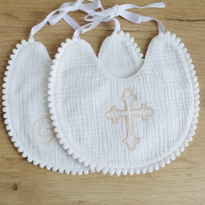 Baptism baby bib, baby christening bib, christening keepsake, boys baptism, baptism boy outfit, embroidered bib
