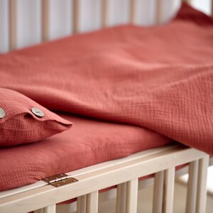 Muslin Sheets for Stokke Sleepi Cribs - Organic Muslin Cotton Fitted Sheets - Custom Size Sheets - Mini Crib Sheets - Full Crib Sheets image 3