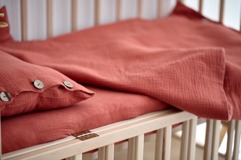 Muslin Sheets for Stokke Sleepi Cribs - Organic Muslin Cotton Fitted Sheets - Custom Size Sheets - Mini Crib Sheets - Full Crib Sheets image 3