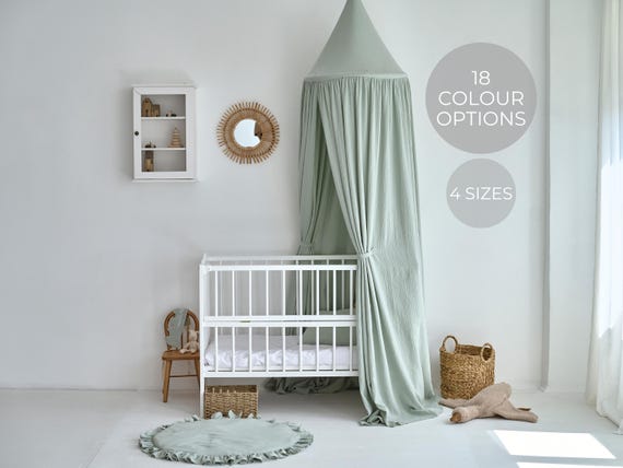 Kids Bed Canopy, canopy sage green, Hanging Canopy, Crib Canopy, Bed Canopy, Bed Tent, Muslin Bed Canopy, Crib Bed Baldachin