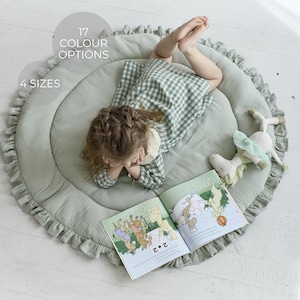 Sage grüne Spielmatte, Baby-Geschenke, Spielmatte für Neugeborene, Baby-Spielmatte, Babyteppich, runde Babymatte, Kinderzimmer-Bodenmatte, Säuglingsaktivitätsmatte,