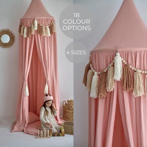 Kid&#39;s Bed Canopy, bed canopy for girls, Canopy bed kids, Hanging Canopy, Reading Nook Canopy, Bed Canopy, Bed Tent, Muslin Bed Canopy