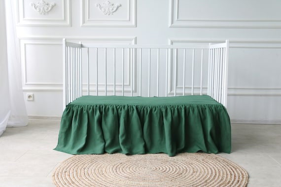 Green crib skirt on sale