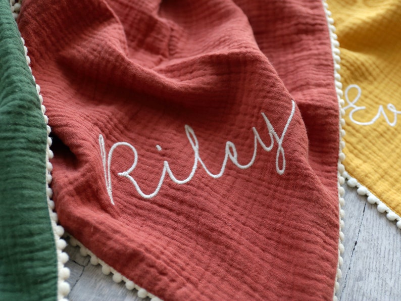 Muslin cloth with name | (Organic) cotton | Birth blanket | Summer blanket | Personalized baby blanket | Cuddly blanket | Personalized gift image 4