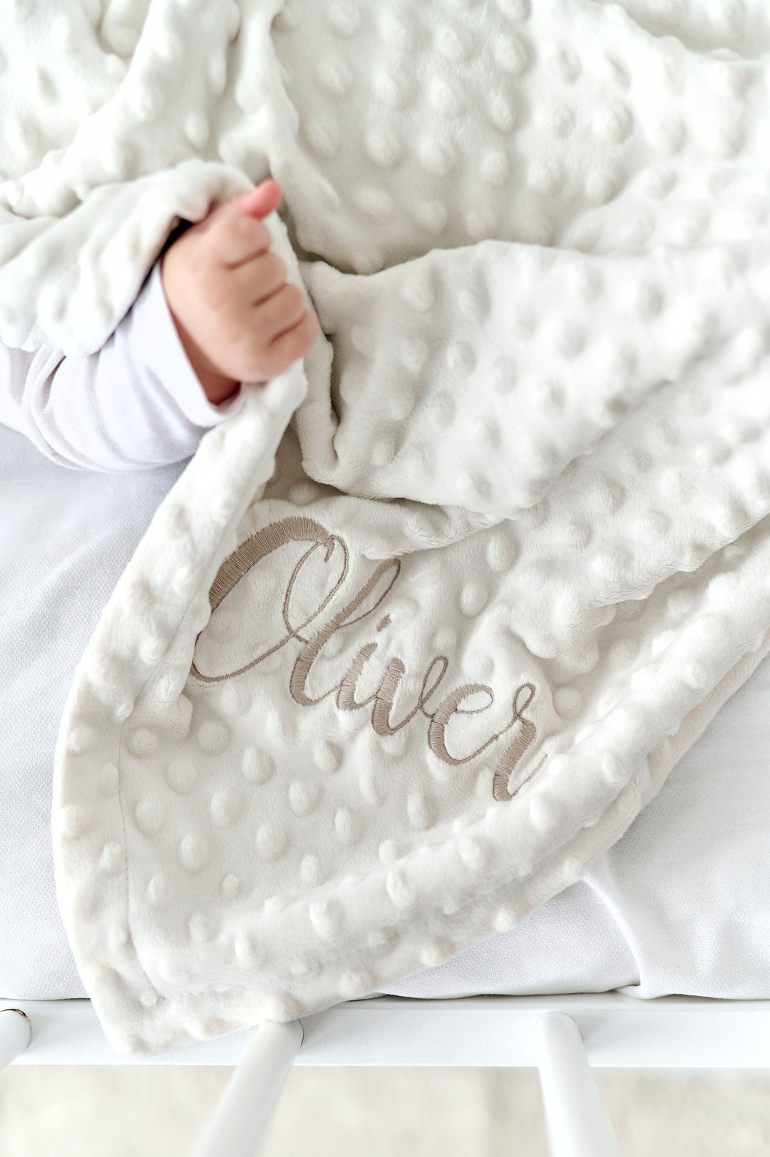 Personalized Luxury Minky Baby Blanket, Warm Baby Blanket for Winter