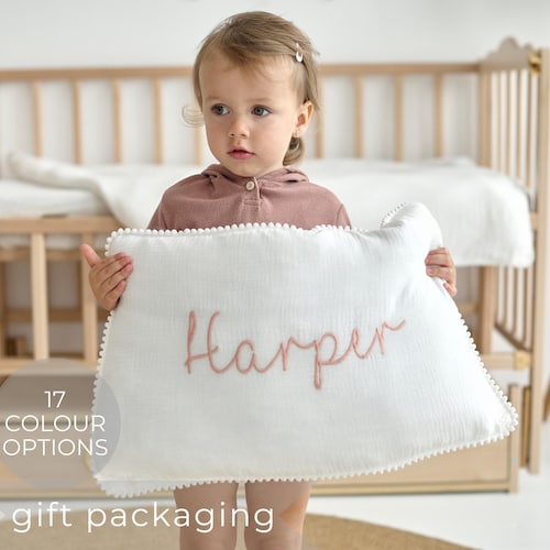 Custom Name Pillowcase, Embroidered Pillowcase, Baby Name