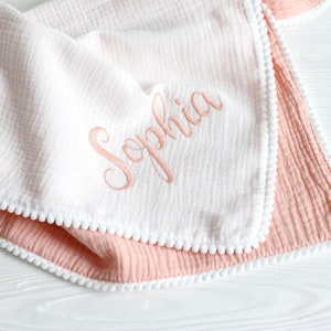 Stroller blanket, baby blanket personalised, baby blanket with name, baby soft blanket, Stroller blanket personalised, baby muslin blanket image 1