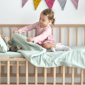 Muslin Sheets for Stokke Sleepi Cribs - Organic Muslin Cotton Fitted Sheets - Custom Size Sheets - Mini Crib Sheets - Full Crib Sheets image 4