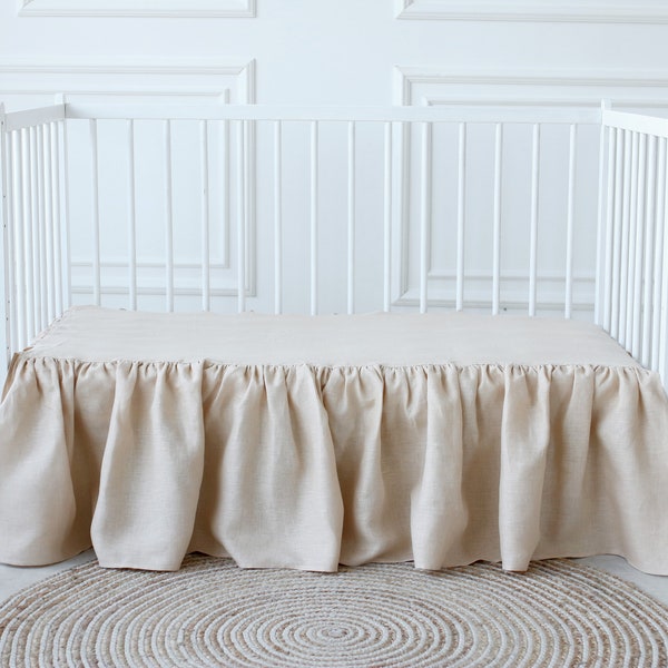Crib Bed Skirt, Ruffled Crib Skirt, Crib Skirt for Baby Bed, Crib Skirt for Nursery Room Decor