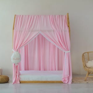 montessori bed canopy girl, Customized Montessori Bed Canopy, Montessori Bed Curtains, House Bed Curtains, girls bed canopy, kids bed canopy