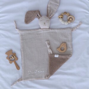 Bunny comforter, Personalised baby comforter, New baby gift, Baby christening gift, Embroidered security blanket, Baby shower gift. image 14