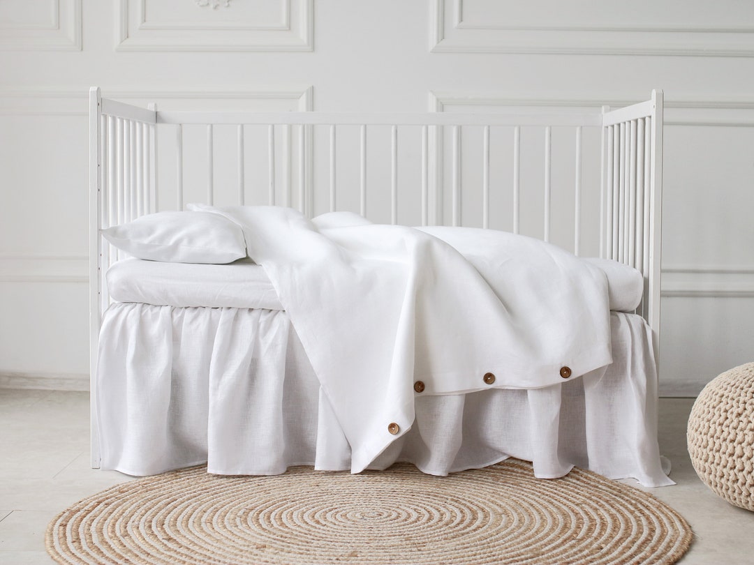 Cot Bedding Set Neutral Baby Bedding Linen Crib Bedding Etsy