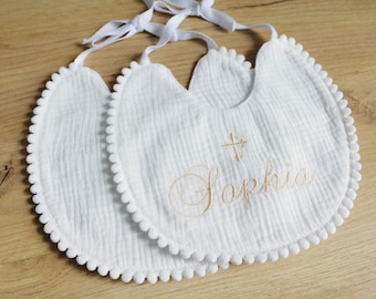 Personalized Baptism Bib, Christening baby outfit, Custom Baby Bib, Christening keepsake