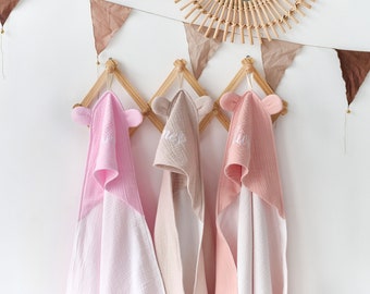 Kapuzenhandtuch mit Name, Monogrammierte Kapuzen-Babyhandtuch, personalisiertes Handtuch, Kapuzenhandtuch, Badetuch, Babyhandtuch, Kapuzenhandtuch mit Ohren