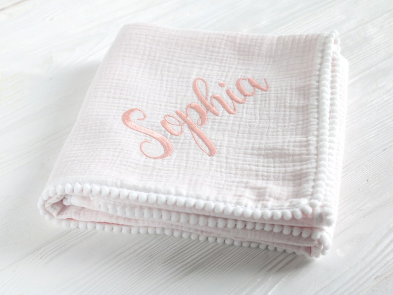 Stroller blanket, baby blanket personalised, baby blanket with name, baby soft blanket, Stroller blanket personalised, baby muslin blanket image 5