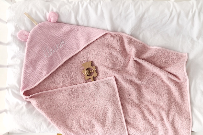 Monogrammed Hooded Baby Towel, Hooded Baby Towel With Ears, Personalized Hooded Baby Towel, Baby Gift, Baby Bath Towel Toddler Hooded Towel image 10