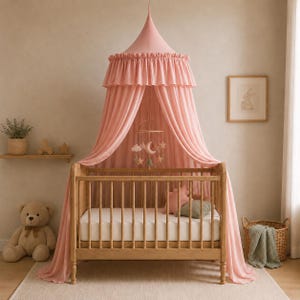 Dosel para cuna, dosel para cama de bebé, dosel de algodón para cama, dosel para rincón de lectura, dosel con flecos para cama, decoración para cuarto infantil, ideas para habitaciones, dosel para cuna