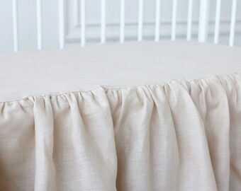 Yellow Crib Bed Skirt, Cot Bed Skirt, Ruffled Crib Skirt, Crib