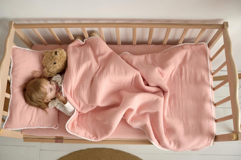 Muslin Sheets for Stokke Sleepi Cribs - Organic Muslin Cotton Fitted Sheets - Custom Size Sheets - Mini Crib Sheets - Full Crib Sheets image 2