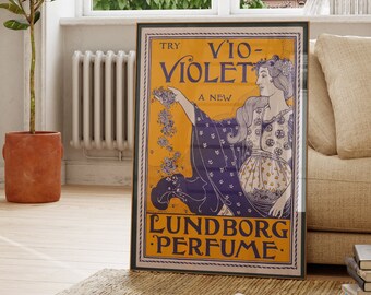 Try vio-violet Poster Print - Yellow Vintage Fashion Poster Print - Designer Poster - Retro Fashion Poster - French Gallery Wall Art