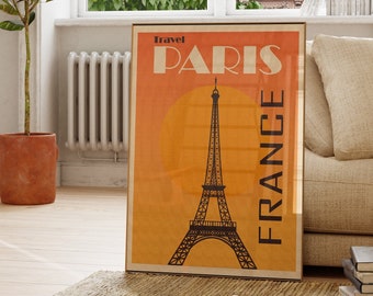 Visit Paris Poster - Paris Travel Poster - Paris Travel Print - Paris Poster Print - Paris Travel Gift - Paris Retro Print - Paris Tourism