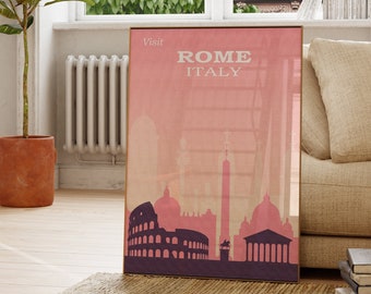 Visit Rome Vintage Poster - Rome Travel Poster - Rome Italy Travel Print - Rome Poster Print - Rome Poster Print - Rome Travel Gift
