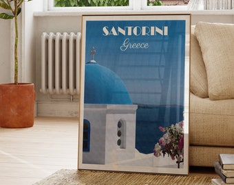 Visit Santorini Poster - Santorini Travel Poster - Santorini Travel Print - Santorini Poster Print - Santorini Travel Gift - Santorini Art